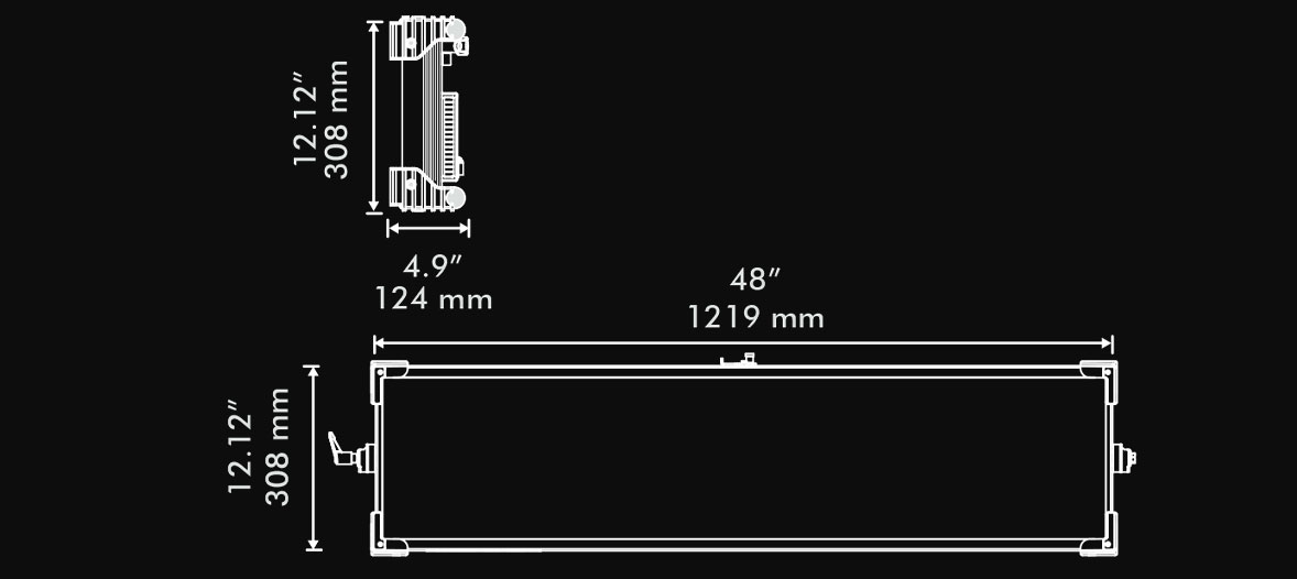 Cinelight Color 200L, 4x1 RGBWW LED Panel Blueprint